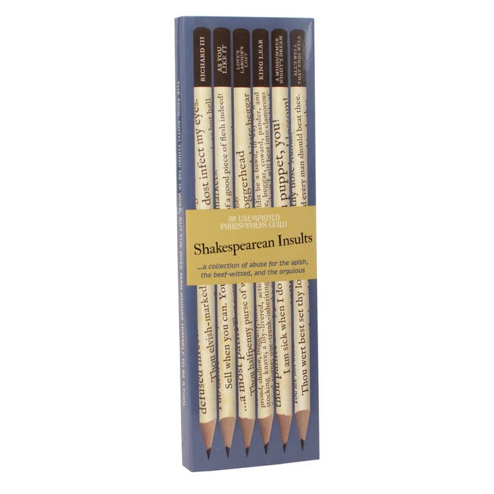 Unemployed Philosophers Guild - Wholesale Pencil - Shakespearean Insults Pencil Set1