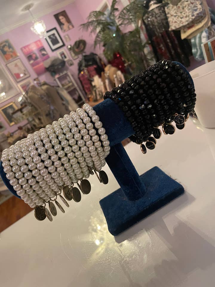 Zodiac Bracelets on Black Beads-Set Metaphysical/Gift for wholesale by Savannah Hoffman Designs Artisan Jewelry