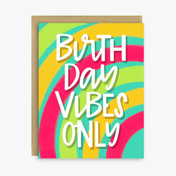 Birthday Vibes Only Card for wholesale by Little Lovelies Studio