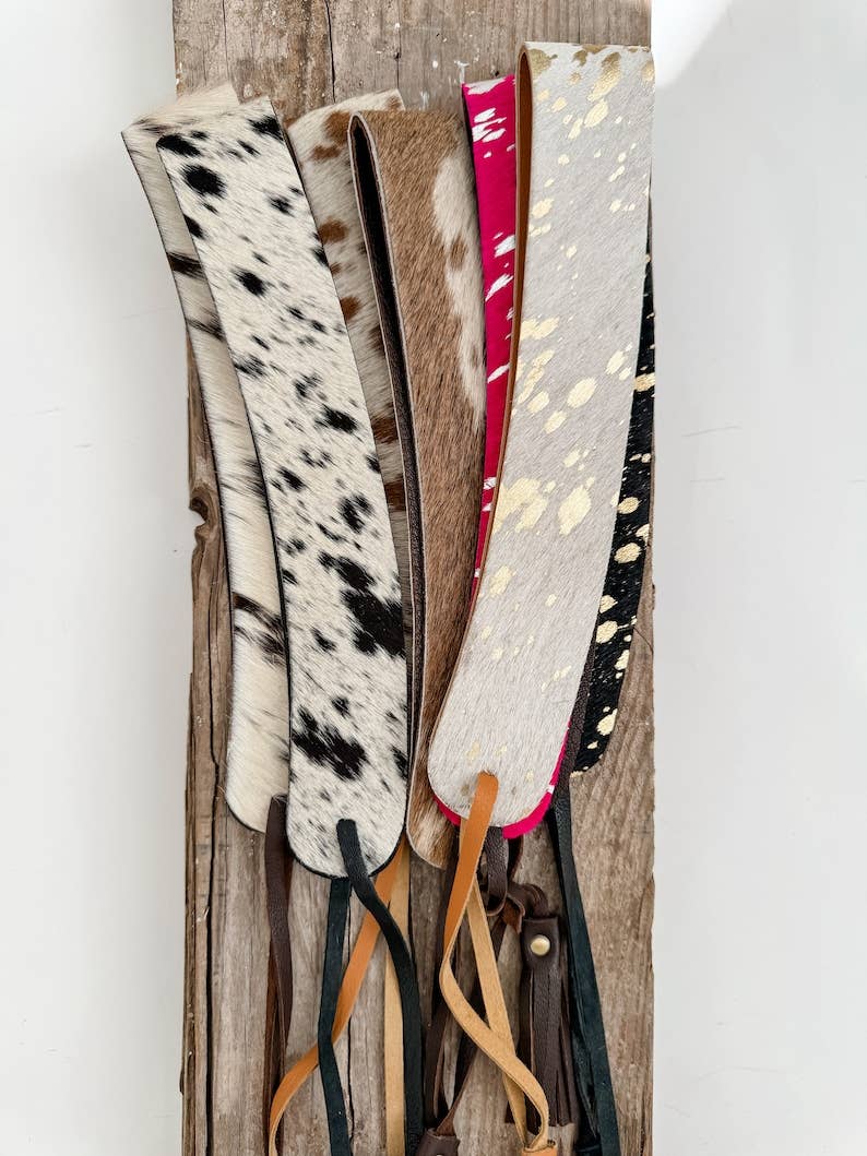 Boho Ranch Shop - Wholesale Hat Accessory - Women's - 1.65” COWHIDE HAT BAND Leather Hat Band leather ties1