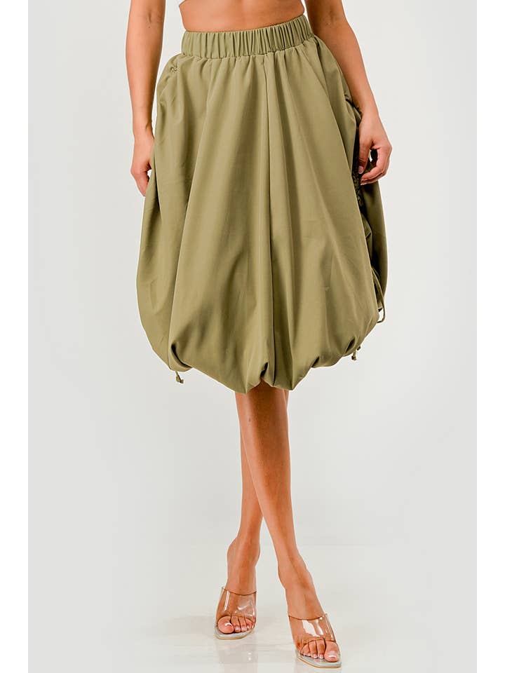 Namatt Design - Venta al por mayor Falda - Mujer - Falda midi burbuja ajustable con cordón lateral regular12