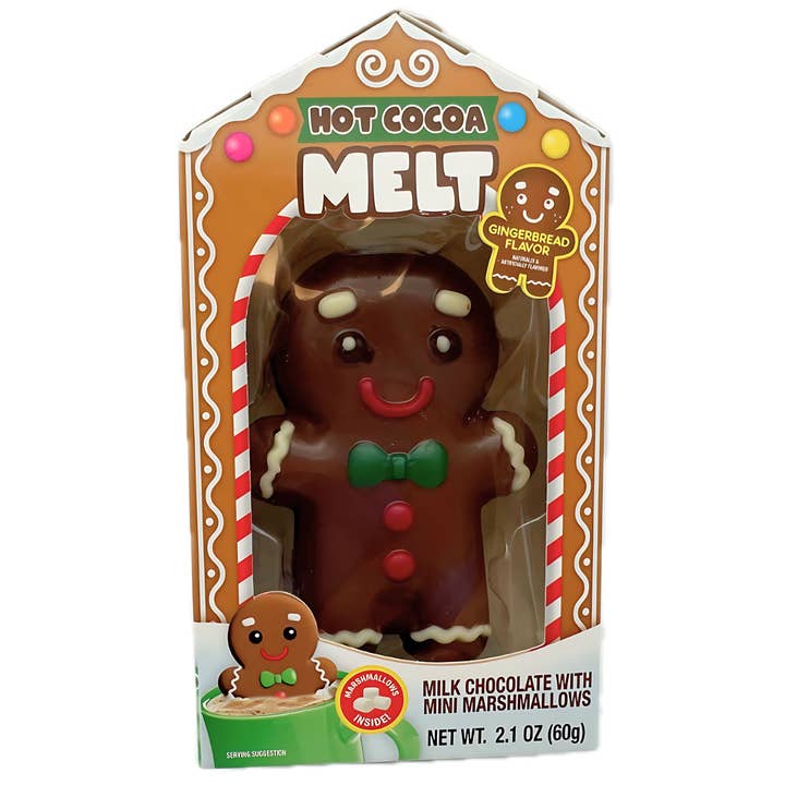 Gingerbread Man Hot Cocoa Melting Chocolate Bombe - 12ct for engroshandel hos I Got Your Candy