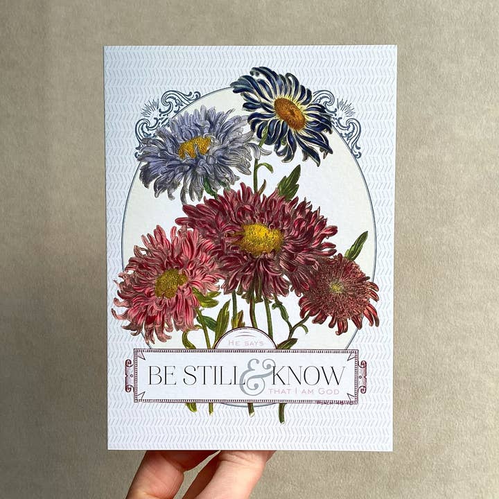 Be Still and Know Scripture Card for wholesale by The Happy Envelope