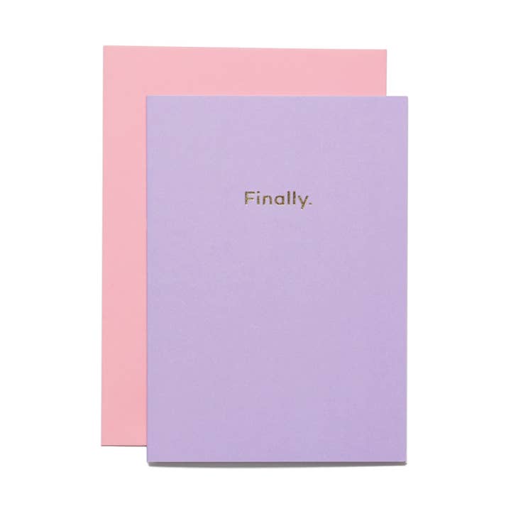 Enfin, nouvel emploi, fiançailles, bonne chance, carte au revoir. pour la vente par Mean Mail