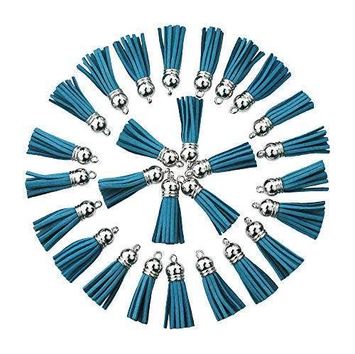 Mandala Crafts – wholesale Craft supplies – Mandala Crafts Faux Leather Suede Tassel with Loop for Keychains, Jewelry Making, Bookmarks, Books, Gifts, Pillows1