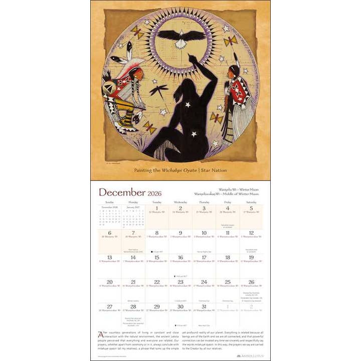 Simon & Schuster - Wholesale Calendar - Lakota Way 2026 Wall Calendar by Joseph M Marshall3