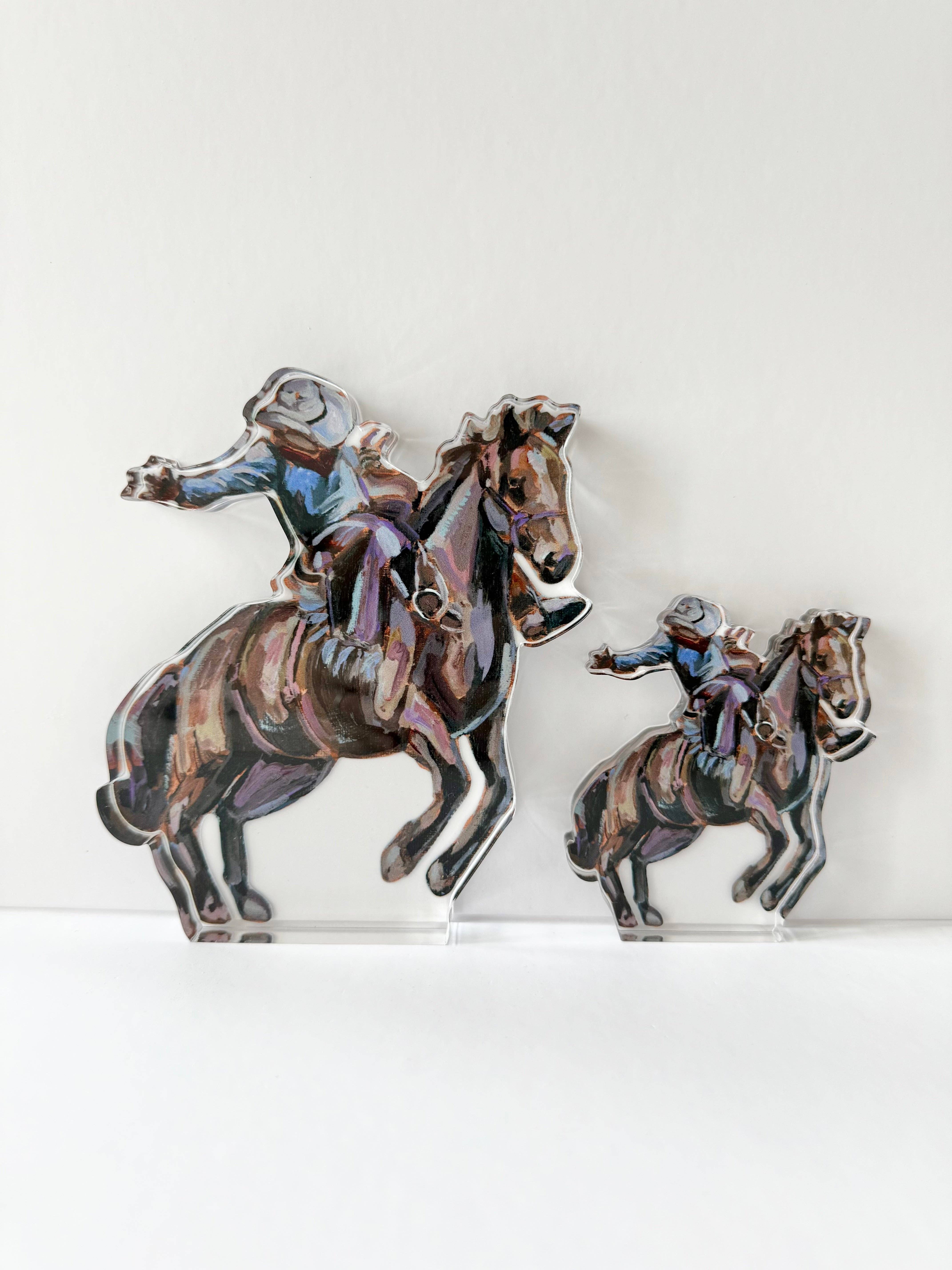Chelsea McShane Art - Wholesale Decorative Tabletop Object - "Rodeo Cowboy" acrylic1