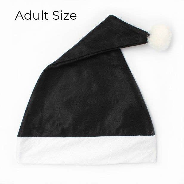 Christmas Santa Hat In Black With White Trim for wholesale by Inca UK