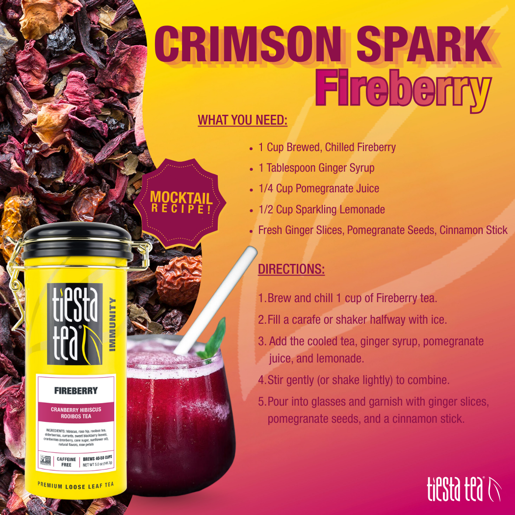 Tiesta Tea Company (loose leaf teas & accessories) - Wholesale Loose Tea - Fireberry - Cranberry Hibiscus Rooibos Tea17