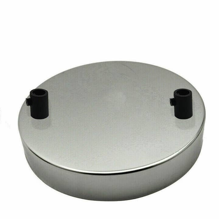 Ledsone - Wholesale Light Bulb/Puck - 2 Outlet Chrome Metal Ceiling Rose 120x25mm