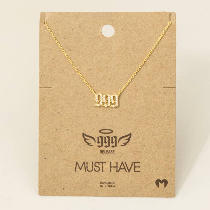 Colar Pendente Pave Angel Number por atacado de Fame Accessories