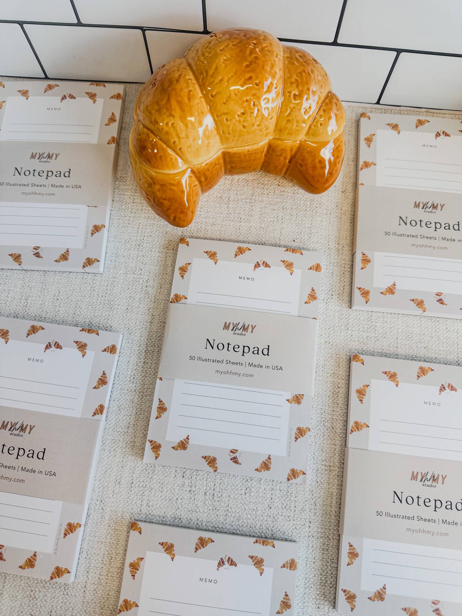 My Ohh My Studio - Wholesale Notepad - Croissant Notepad 4x62