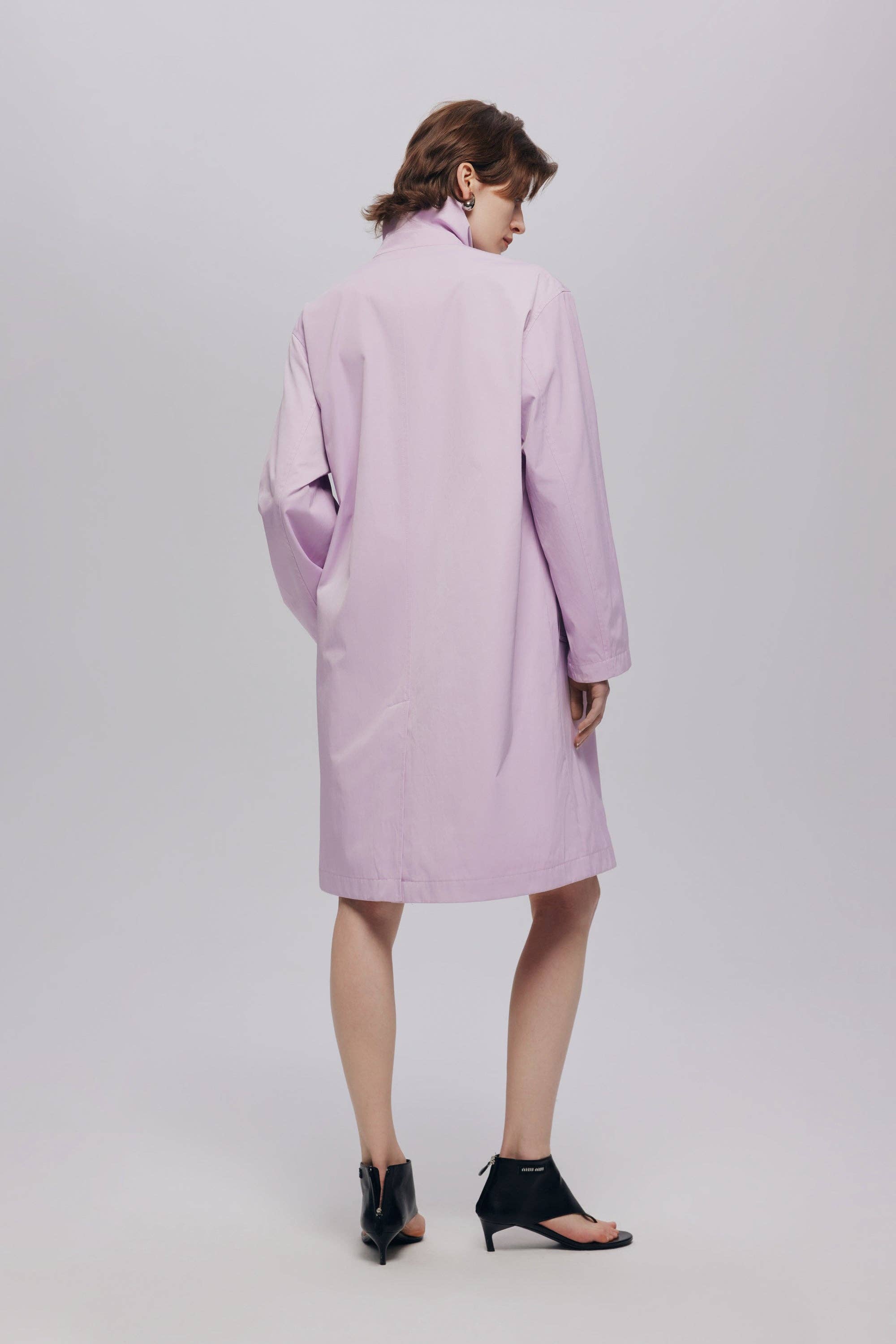Urlazh - Wholesale Trench Coat - Women's - Pink and Purple Shirred Trench Coat1