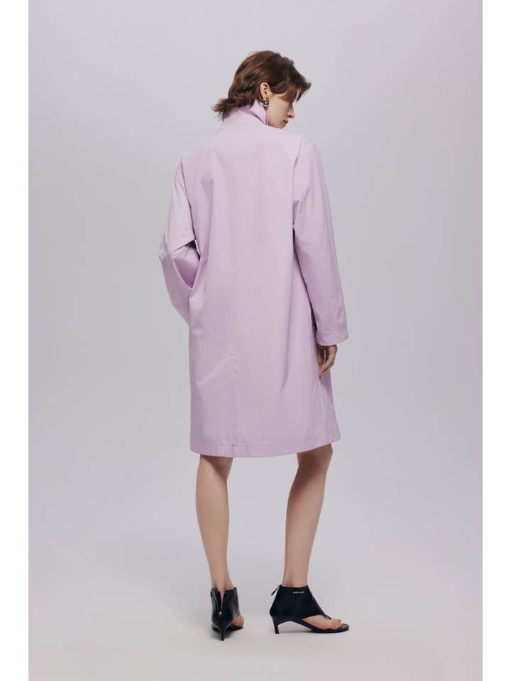 Urlazh - Wholesale Trench Coat - Women's - Pink and Purple Shirred Trench Coat1