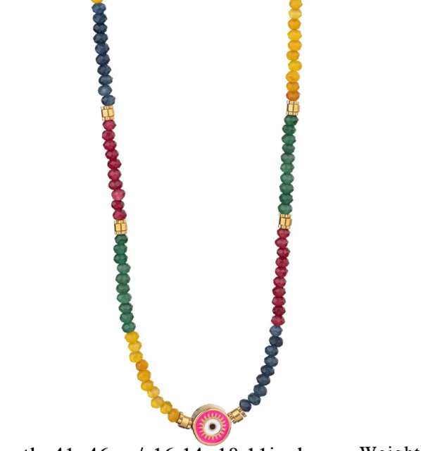 HoopLa – wholesale Beaded/pearl necklace – Ikos- Evil Eye enamel on hand beaded Necklace3