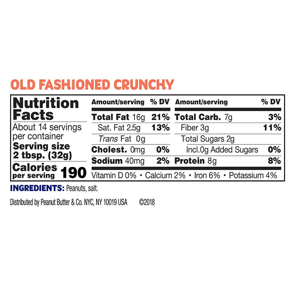 Peanut Butter & Co. - Wholesale Nut Butter - 16 oz Peanut Butter & Co. Old Fashioned Crunchy2