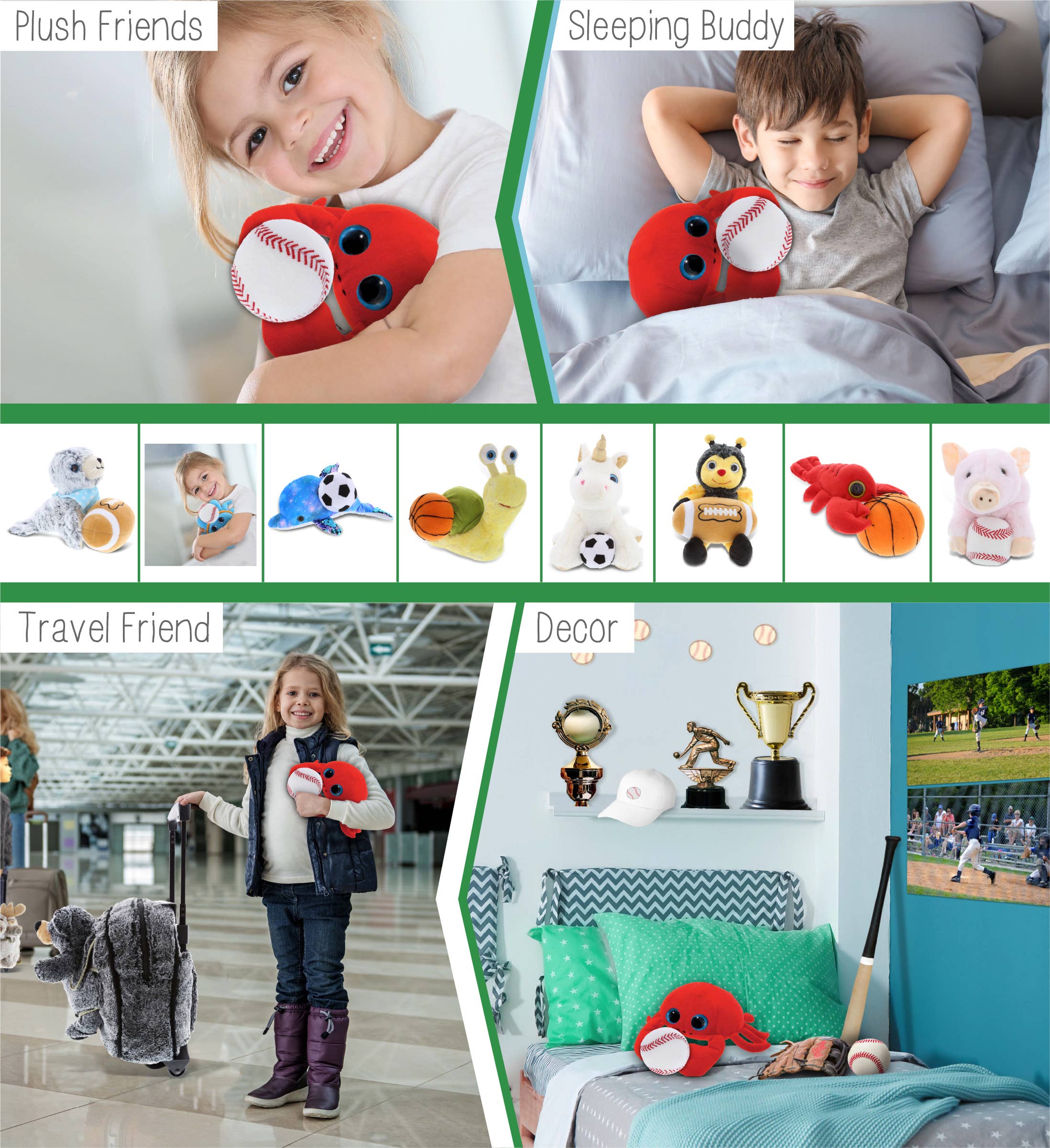 Cota Global - Wholesale Stuffed/Plush Toy - Kids & Baby - Plush Baseball - Big Eye 6" Plush - Red Crab3