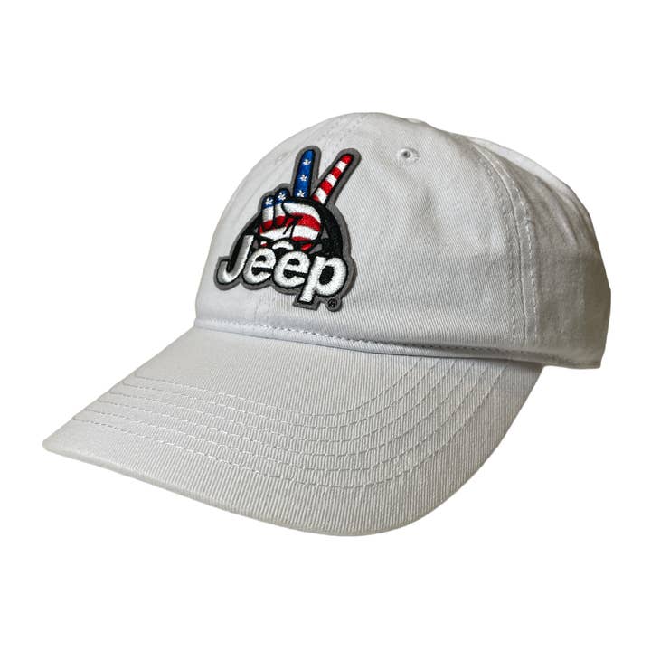 Detroit Shirt Co. - Wholesale Baseball cap – Unisex - Hat - Jeep Wave USA Chino Twill Patch Hat - White