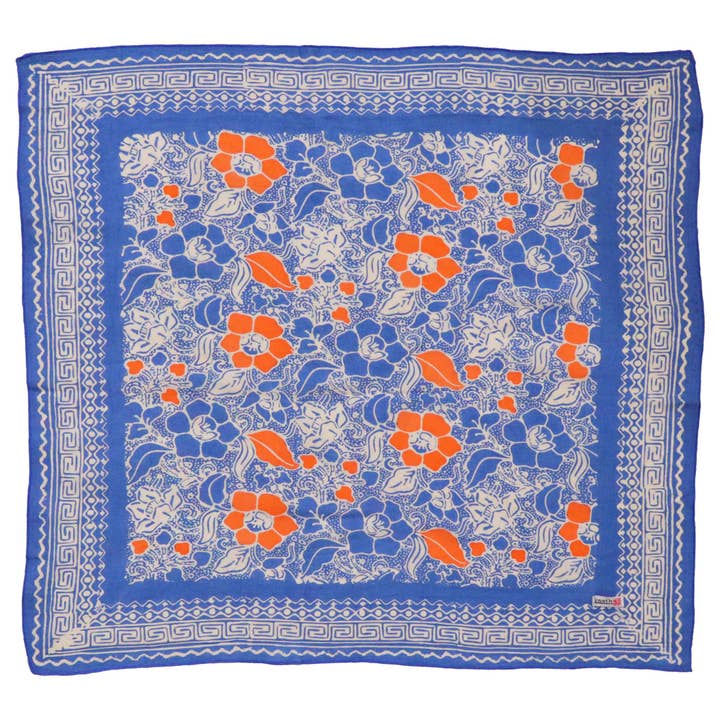 Hand Dyed Batik Bandana, 100% Soft Cotton, Sunset Sky, Blue, Orange for wholesale by Kasih Co-op