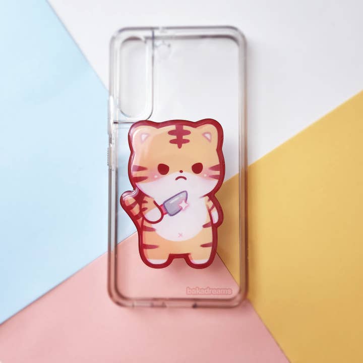 Stabby Tiger Phone Grip for wholesale by BakaDreams