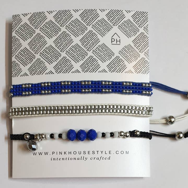 Pink House Imports - Wholesale Beaded Bracelet - Game Day Pull Bracelets Set of 30