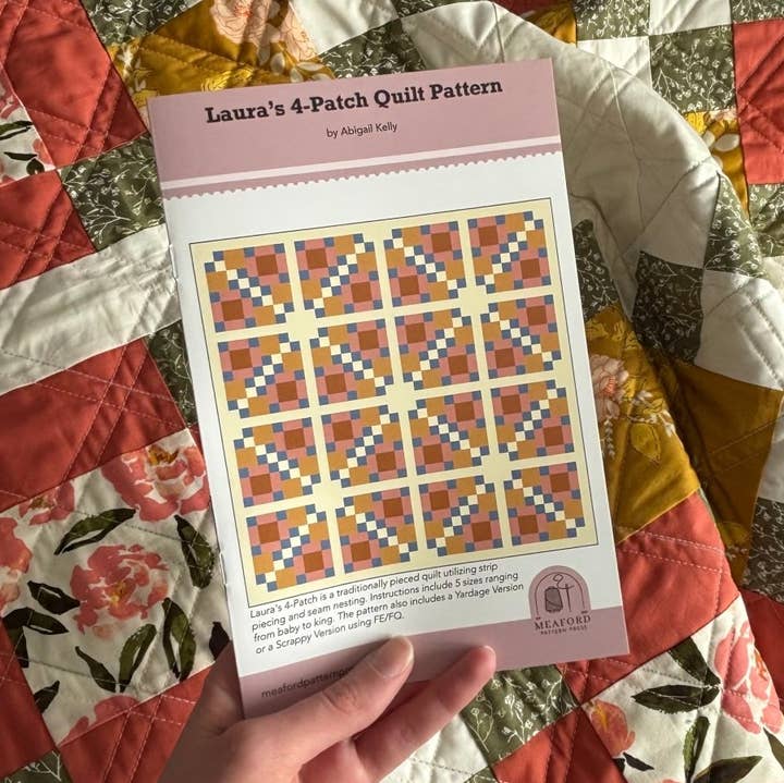 Meaford Pattern Press - Wholesale Craft Sewing Kit - Laura's 4-Patch Quilt Pattern - printed0