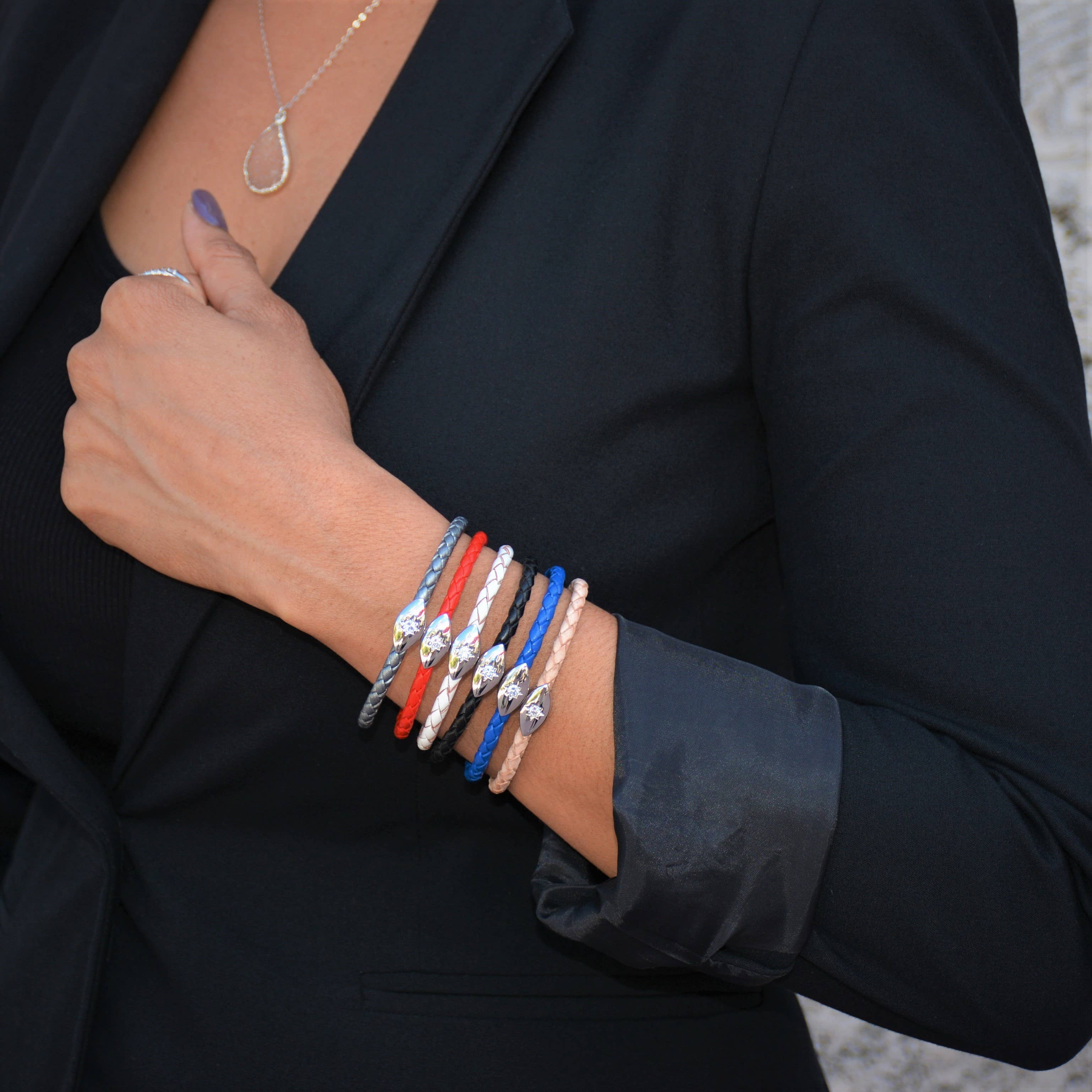 Liza Schwartz Jewelry - Vente Bracelets à breloques/pendentifs - Bracelet Evil Eye Starlight Argent - Cliquez pour plus de couleurs10