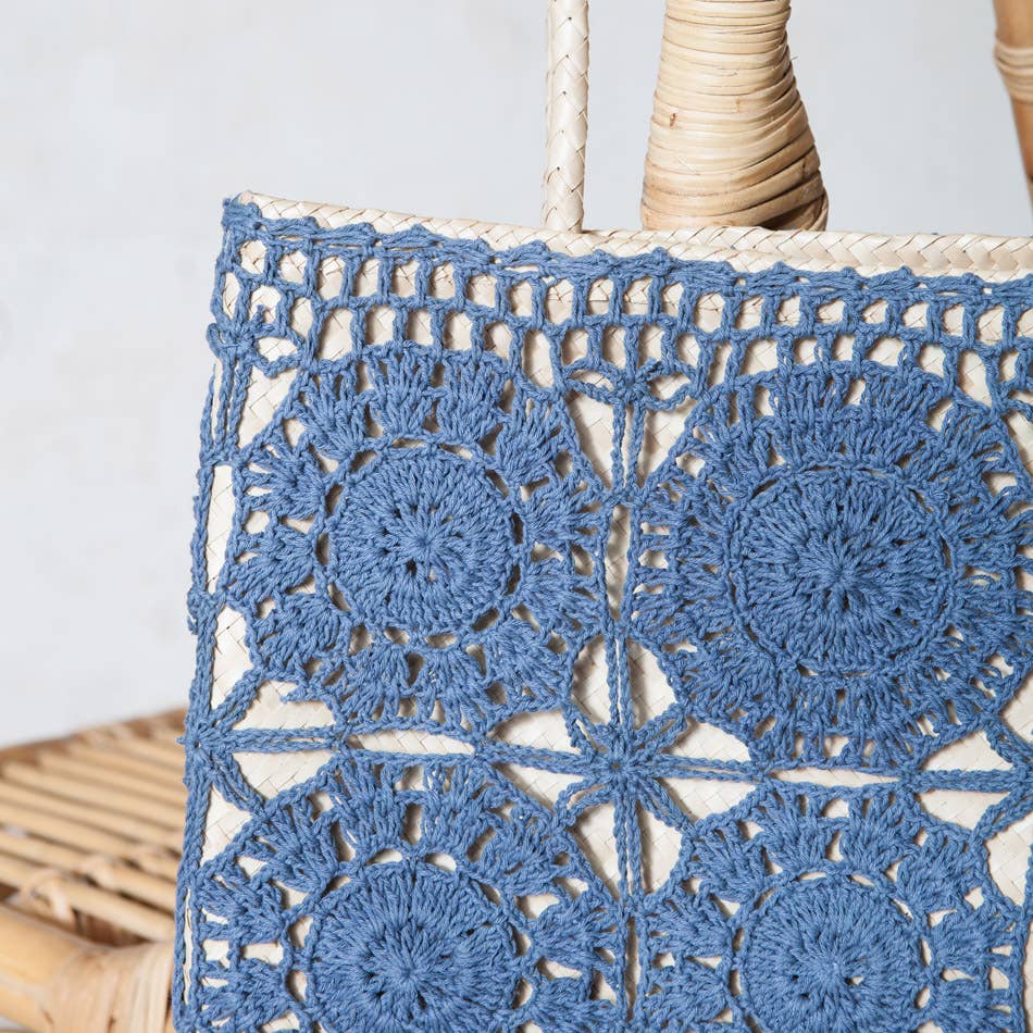 Mahe Homeware - Wholesale Beach Bag - Macrame Bag Bluish Gray2
