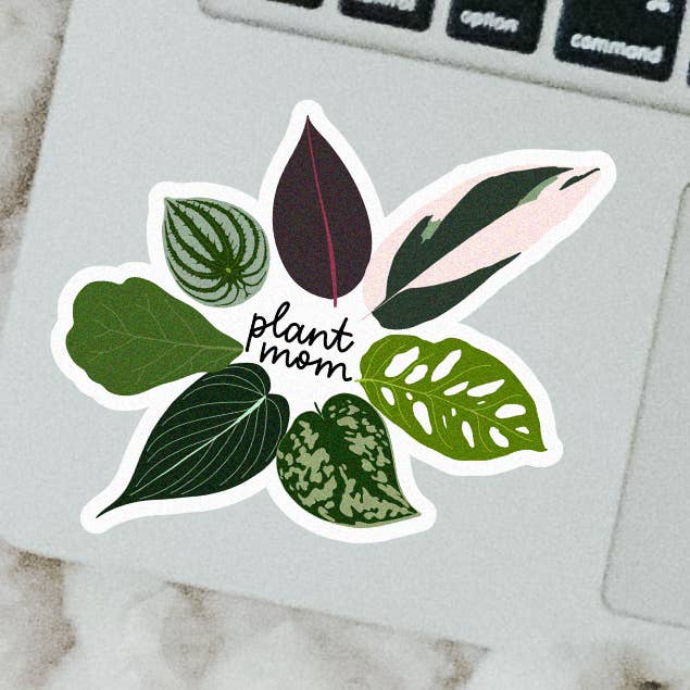 Plant Mom's Leaves Sticker for wholesale by Clay Collection Co.