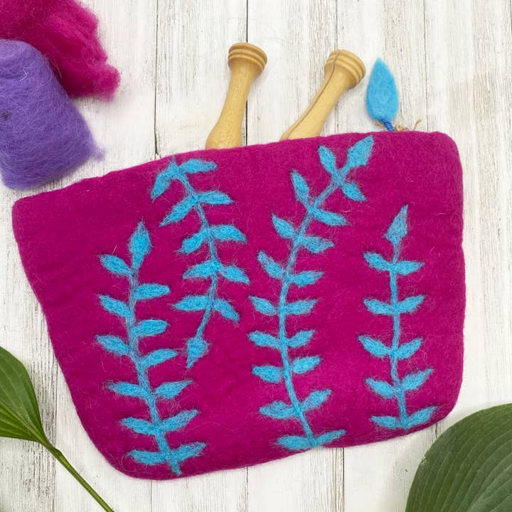 Seagrass Felt Notions Bag for wholesale by frabjousfibers.com