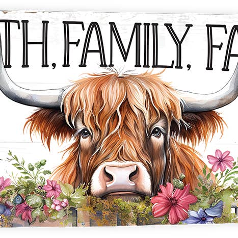 Western Home Decor Cow Wall Plaque - Faith Family Farm for wholesale by LifeSong Milestones