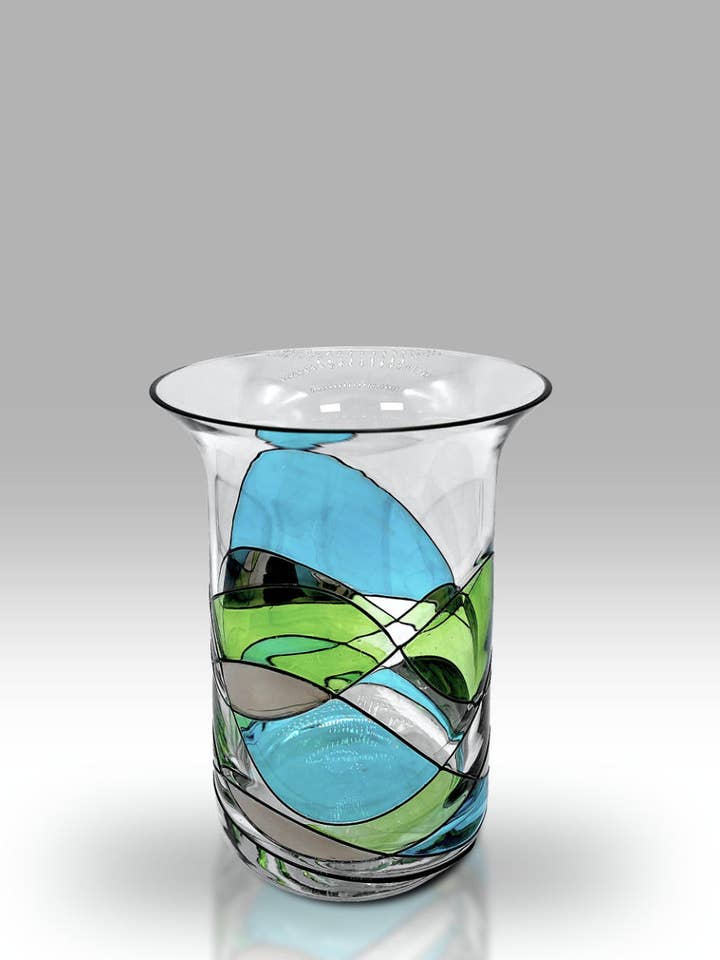 Mosaic Harmony - 14 cm Hand Posy Vase - 2218-21 for wholesale by Nobile Glassware Ltd.