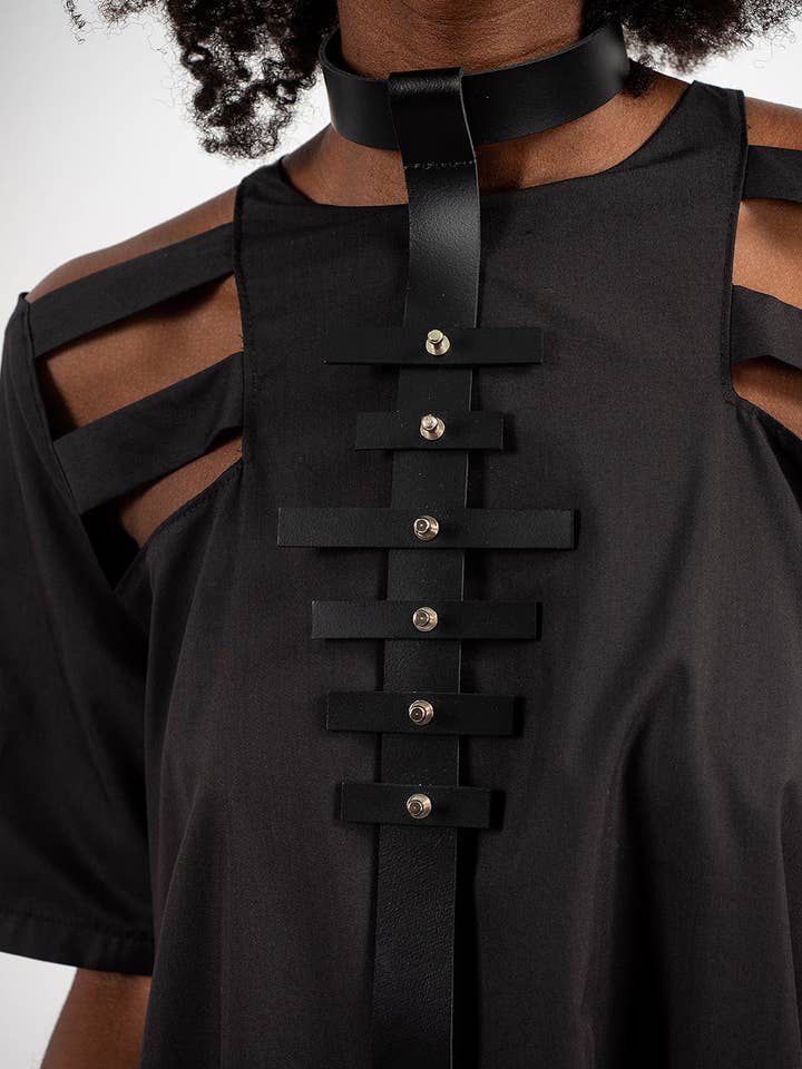 Gargantilla de cuero extravagante para venta al por mayor de Metamorphoza