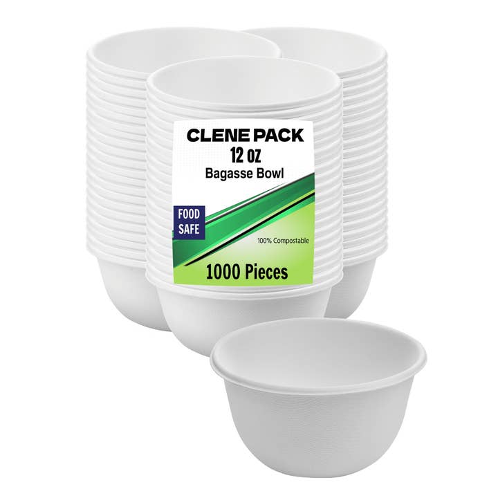 Clene Pack - Wholesale Disposable plate - CLENE PACK100% Compostable Bagasse Bowls