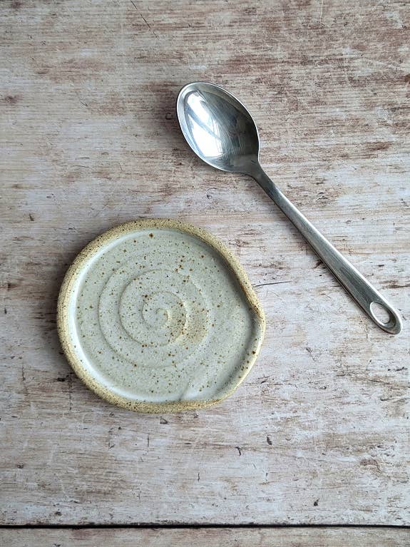 TUNDRA mini stoneware spoon rest, teaspoon rest for wholesale by Jess McCormick Pottery