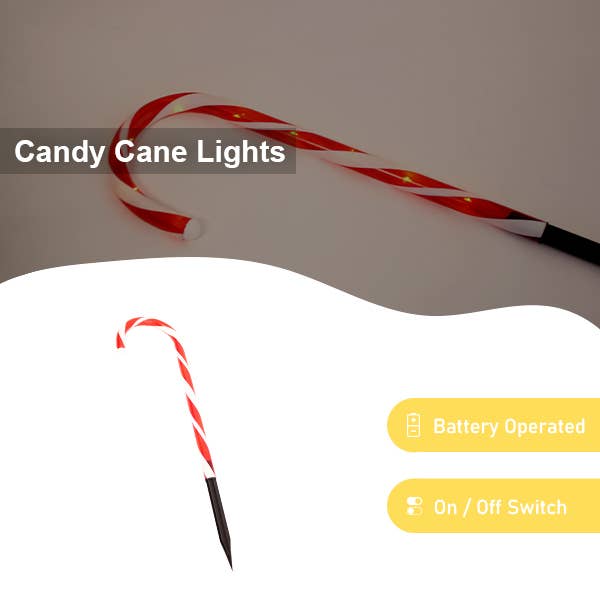 Perfect Holiday - Wholesale Christmas Decoration - 5PK 45L MICRODOT LIGHT CANDY CANE LAWN STAKES INDOOR/OUTDOOR0