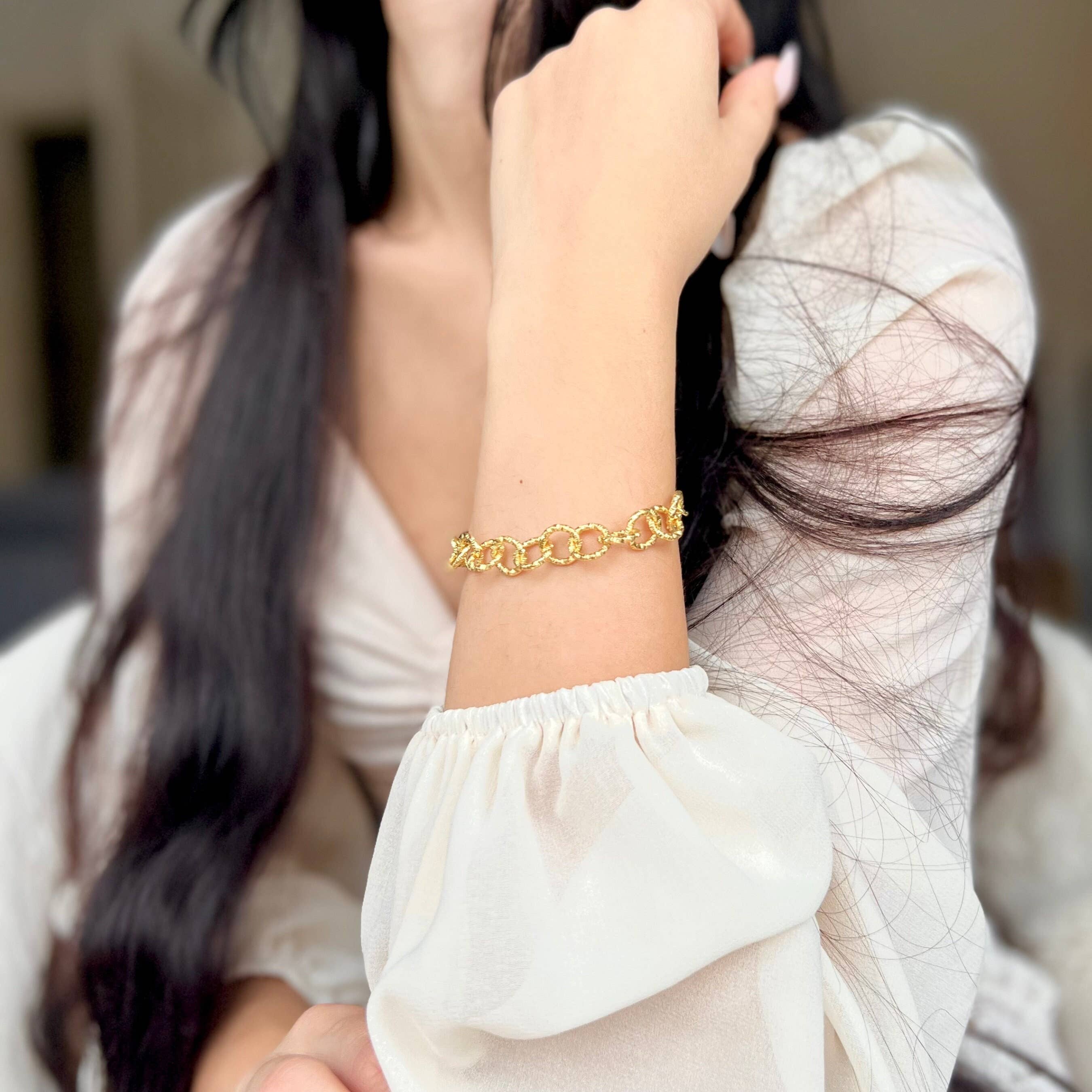 Rossie Jewellery - Wholesale Link & Chain Bracelet - Gold Filled Chunky Rolo Chain Bracelet1
