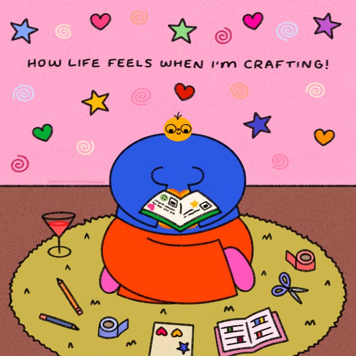 Comment la vie se sent quand je crée une impression artistique pour la vente par Orange Juice For Dinner