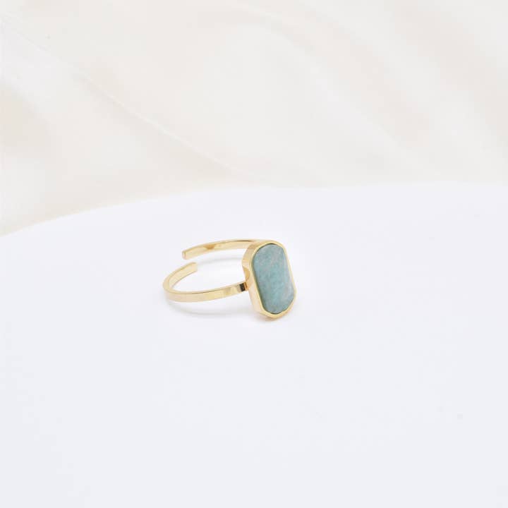 Kapyco - Wholesale Single Stone/Solitaire Ring - Adjustable steel ring with stone - BG210105OR7