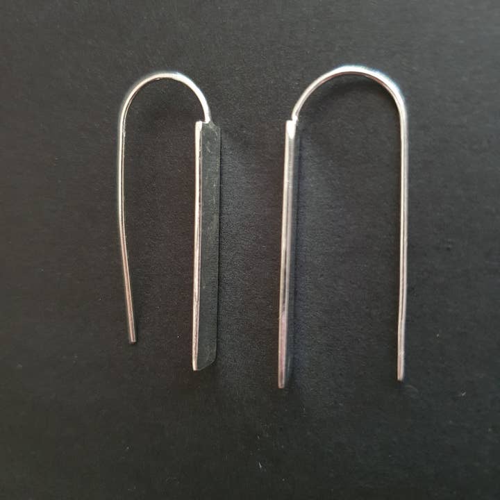 Kaali Boutique – wholesale Dangle earrings – Minimalist Geometric Bar Silver Pendant Drop Earrings / Chic Ethnic Boho Classic Bohemian Chic Gypsy Spiral Hippie Festival Tribal style4