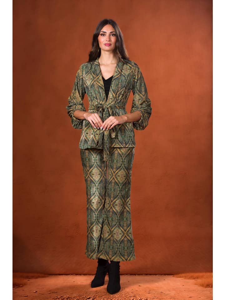 Ref New Velvet Green Kahyra Pants for wholesale on Faire1