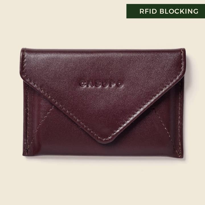 Mini Envelope Wallet With RFID protection - Burgundy for wholesale by CASUPO