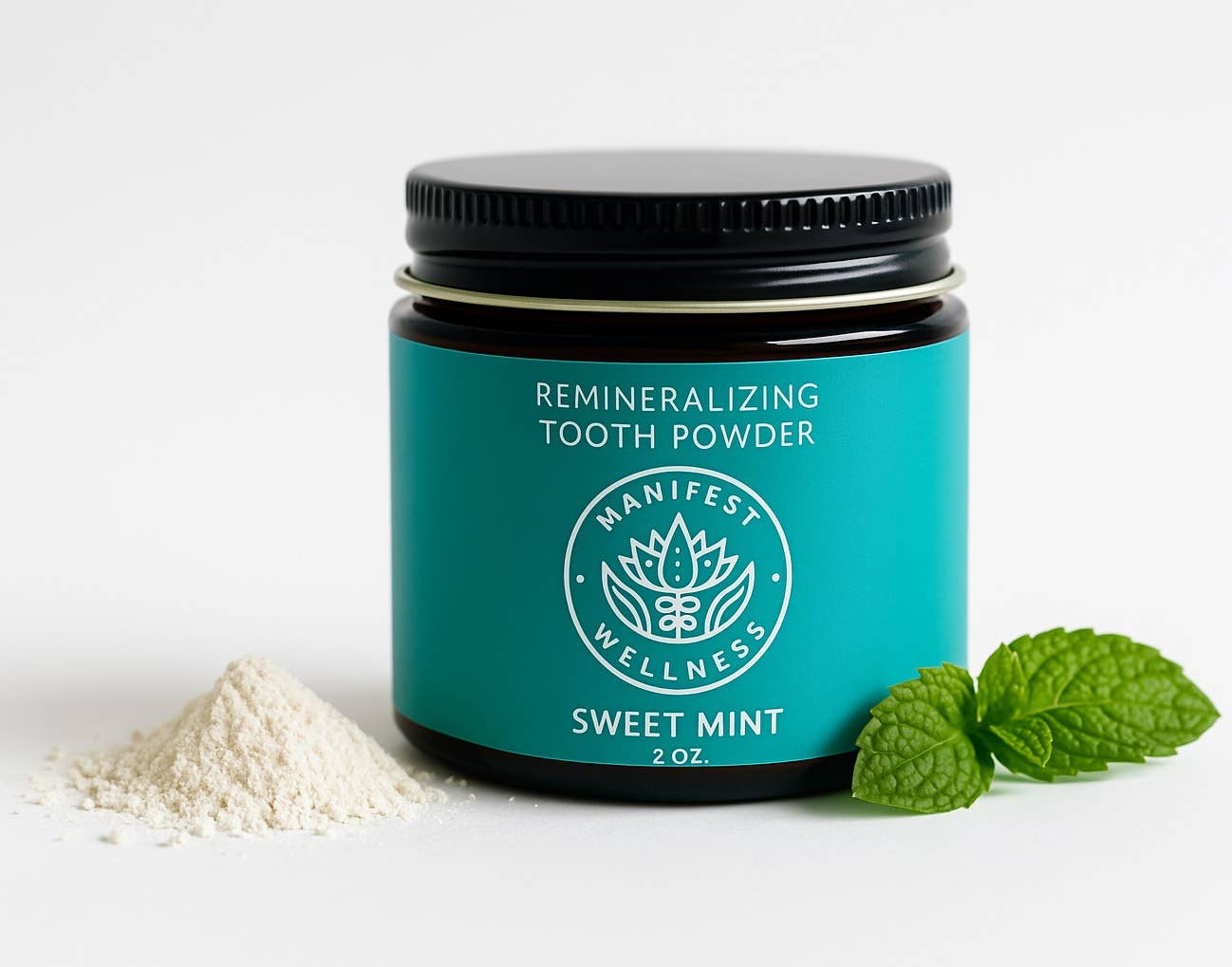 Manifest Wellness - Wholesale Toothpaste - Sweet Mint Remineralizing Tooth Powder