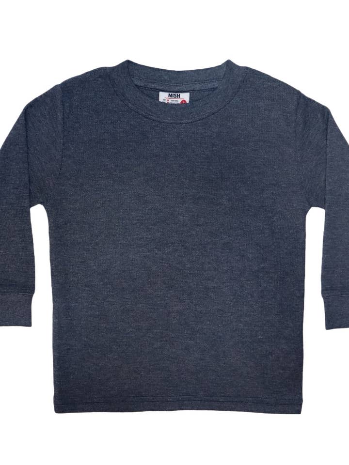 DTHT-NAVY Distressed Thermal Shirt for wholesale by 🤍Baby Steps and Mish Kids