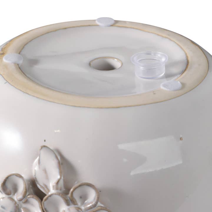 Sagebrook Home - Wholesale Plant Pot - Ceramic Flower Bunches Applique Planter - Ivory, 6 in.9