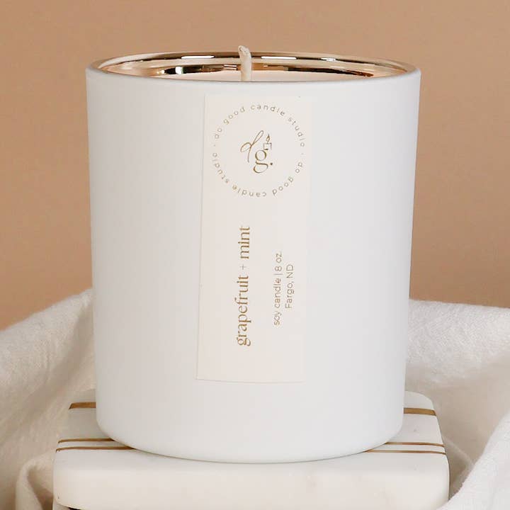 Do Good Candle Studio - Wholesale Jar/Filled Candle - Grapefruit + Mint | Signature White | Non-Toxic Soy Candle0