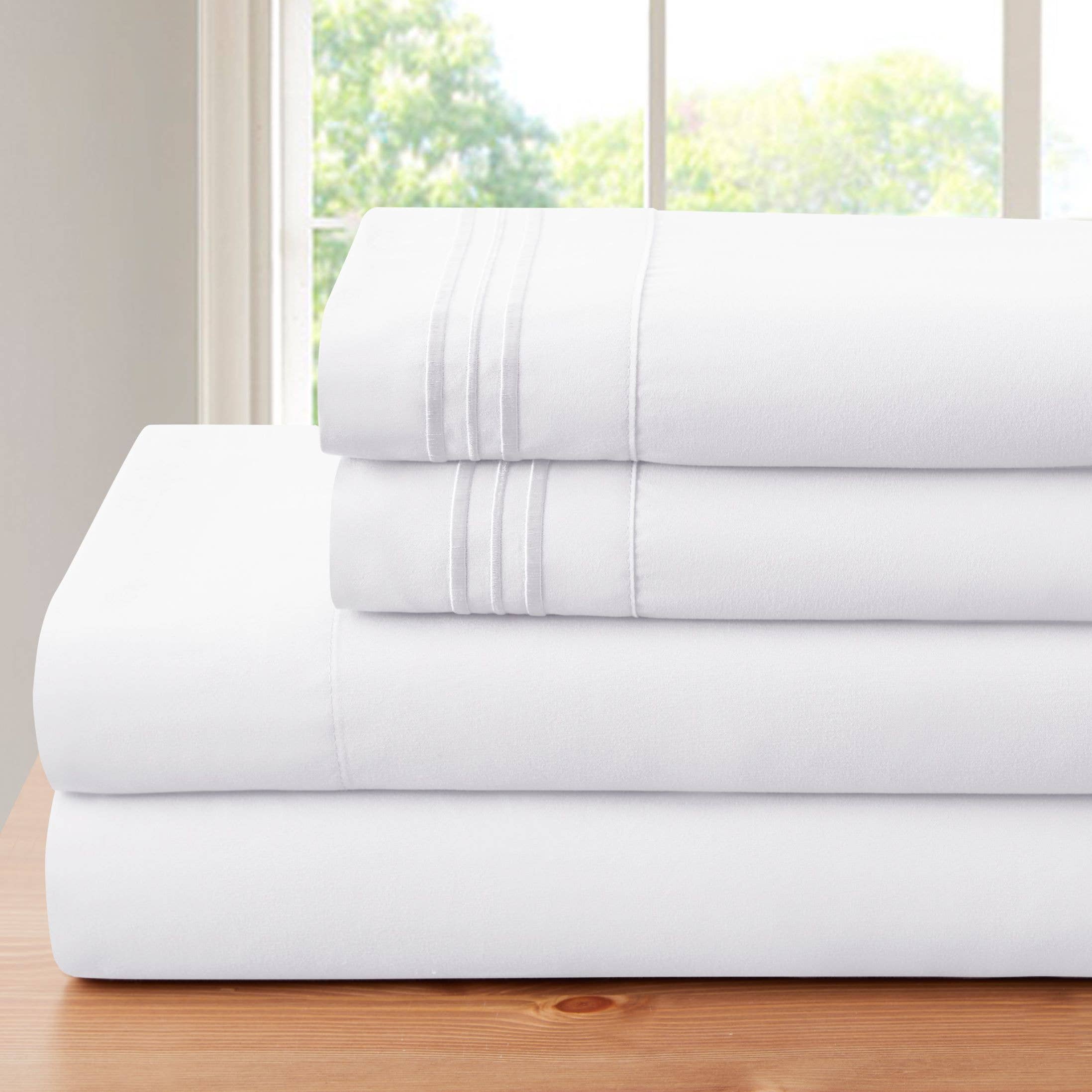 Bed Bath Fashions – wholesale Sheet set – Bamboo 4 Piece Luxury 3 Line Embroidered Sheet Set5