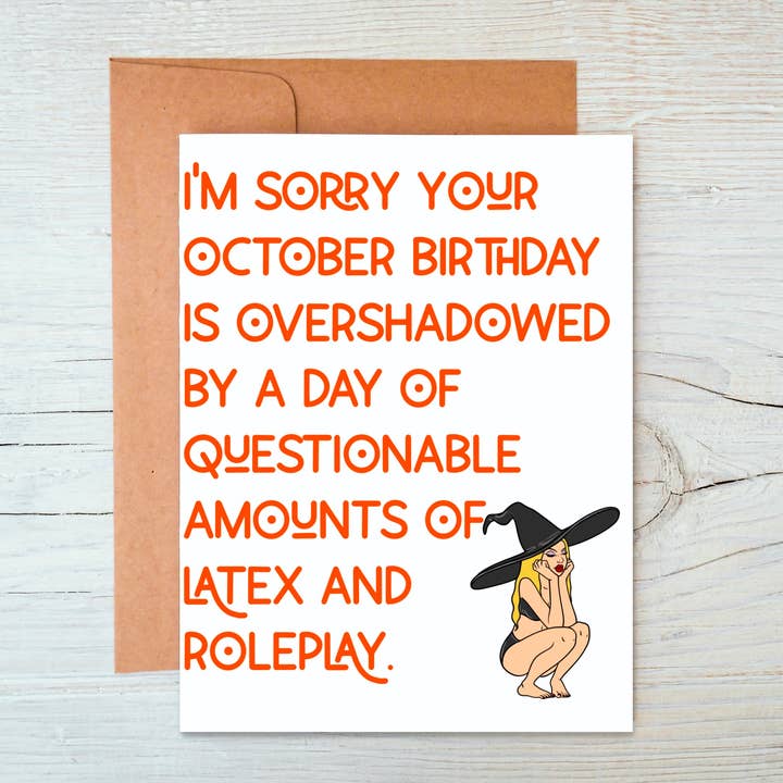 I'm Sorry Your October Birthday Is Overshadowed Card for wholesale by Horse Fund Designs