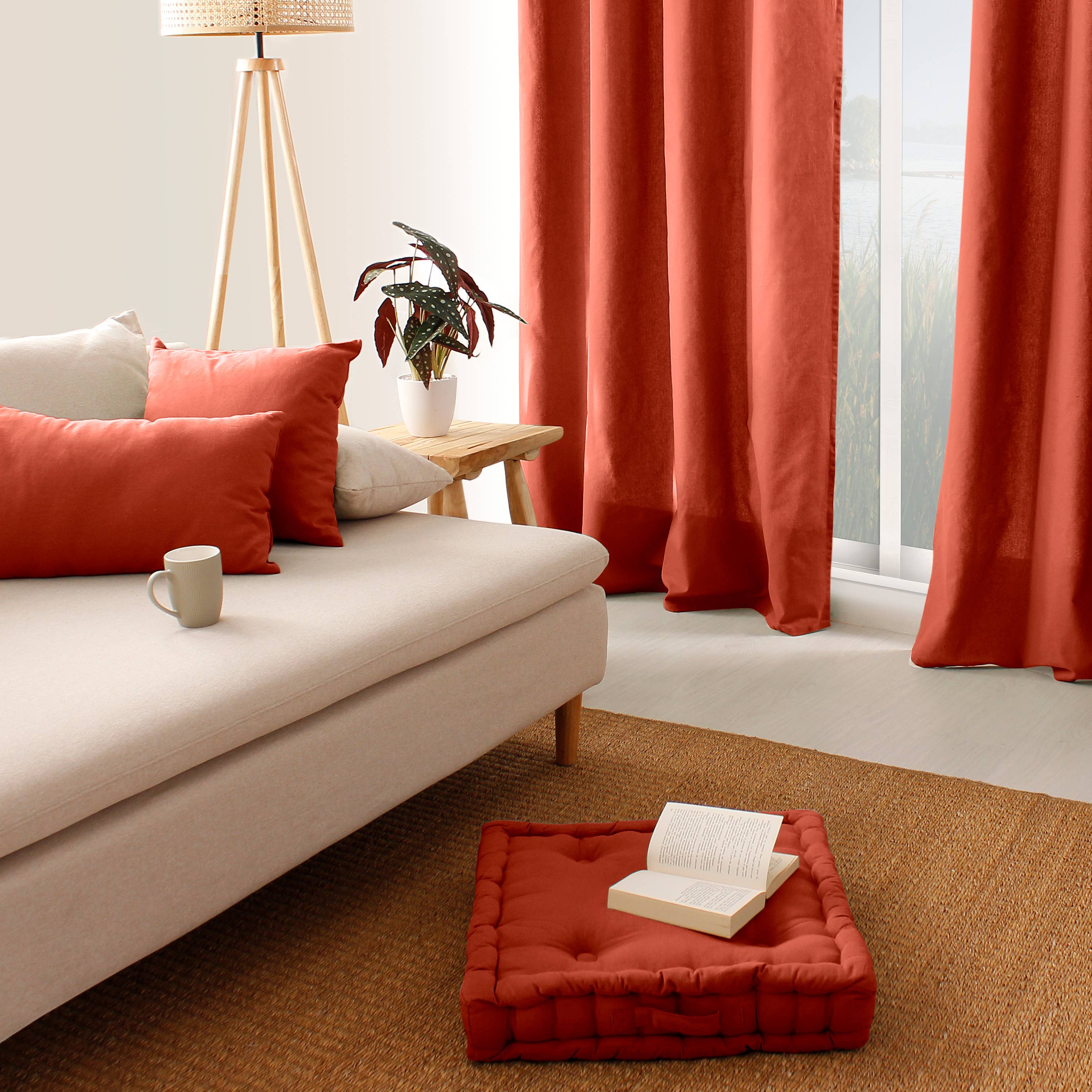 DECOSTARS - CmaDECO - Venta al por mayor Cojines de suelo - Cojín de suelo con asa, 50x50 cm, colección PANAMA16