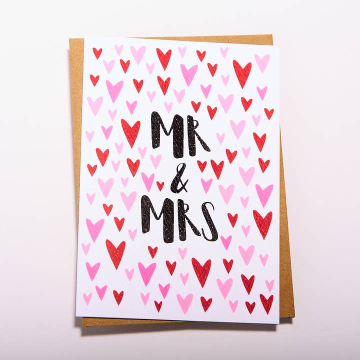 Mr + Mrs Card for wholesale by DoodleGirl Designs